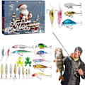 Miniatyrbild 2 av 4: Julkalender för Fiske 2024 - Set med Fiskebeten, Fiskeutrustning för Vuxna Män Pojkar, Fisketillbehör (24 st)