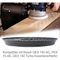 Miniatyrbillede 4 af 5: Slibeskive kompatibel med Bos-ch Gex 150 AC, PEX 15 AE, GEX 150 turbine orbital sander (diameter 150 mm, med skrue)