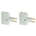 Miniatyrbilde 1 av 4: 2x Roterende EU-stikkontaktkonverter 3 i 1 Roterbar Uttak Forlenger 180 Grader Mini Uttak Adapter
