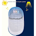 Miniatyrbilde 3 av 5: Supyini Baby Reisebett med Myggnett og Markise Bærbar Baby Reiseveske Foldbar Baby Reisebett med Myggnett Koselig Reir Baby Reisebett