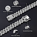Miniatyrbillede 3 af 5: Julegave Cuban Links Kæde Til Mænd 13mm Halskæde Guld Sølvbelagt Halskæder Kæde Diamant 18 Tommer