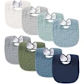Miniatyrbild 1 av 5: Muslin Babyhaklappar 8-pack Baby Bandana Drool Bibs Bomull för Unisex Pojkar Flickor, 8 Ensfärgade Set för Tandspottning Blå