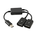 Miniatyrbild 1 av 5: Typ C till Dubbel USB Adapter USB Typ C Kontakt USB-C Splitter USB C Hubb