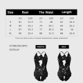 Miniatyrbillede 5 af 5: Kvindernes Sexede En Del Frække Undertøj Dyb V-Hals Udskæring Gennemsigtig Rygløs Pyjamas Black XL
