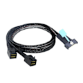Pikkukuva 1 / 5: MCIO 8i - 2 X SFF 8643 -kaapeli PCIE Gen5 MCIO 8X - Mini SAS HD SFF 8643 -nopea kaapeli palvelimille ja datakeskukselle 0,5M