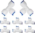 8 Stycken T-stycke Anslutningsadapter Push-fit Anslutning, RO Vattenfilter