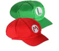 2-pack Mario och Luigi Hattar Röda och Gröna Kepsar Vuxen V