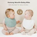 Miniatyrbild 3 av 5: Muslin Babyhaklappar 8-pack Baby Bandana Drool Bibs Bomull för Unisex Pojkar Flickor, 8 Ensfärgade Set för Tandspottning Blå