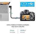 Miniatyrbild 3 av 5: Mini USB till Typ C Adapterkabel 90 Grader USB 3.1 Typ C till Miniusb Konverter Anslut och Överför Data Enkelt