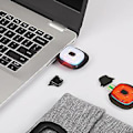 Miniatyrbillede 5 af 5: Hætte med LED-lys foran og bagpå, USB-genopladelige forlygter med 3 lysstyrker, strikket hue til jogging