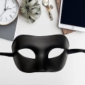 Miniatyrbilde 5 av 5: Maske for menn, svart, Halloween venetiansk voksenmaske, svart Mardi Gras-maske (1 stk, svart) @bugu LONG