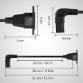 Miniatyrbillede 2 af 5: Panelmonteret C14 til 90 graders C13 PDU-strømforlængerkabel, IEC 320 C14 han til øverste hjørne C13 hun 3-polet strømkabel til skærme, computere osv.