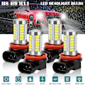 Miniatyrbilde 1 av 5: WJTG 4x H11 H9 H8 LED Frontlykt Kit Fjern/Nærlys Tåkelys Kjørelys Pærer 6500K Xenon HvitJ