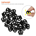 Miniatyrbilde 5 av 5: 20 stk Plast Cord Lock End Toggle Dobbel Hull Fjær Stopper Festemidler Glidebrytere End For Skolisser, Trekkstrenger, Paracord, Vesker, Klær