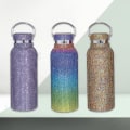 Miniatyrbillede 3 af 5: Diamant Vandflaske Bling Rhinestone Rustfrit Stål Termokande Med Kæde Til Kvinder Piger Gave - Jxlgv rainbow2