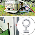 Miniatyrbillede 4 af 4: 2x Markise Skinnestopere i Rustfrit Stål til Autocamper, Campingvogn og Caravan