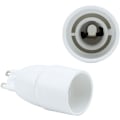 Miniatyrbild 3 av 3: 4x Lamphållare Adapter G9 till E14 i VIT - Set med 4 omformateringslamphållare omvandlare för glödlampor, LED, halogen, energisparlampor