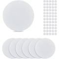 Miniatyrbillede 1 af 4: 8 stk. flade, blanke væghuldæksler i plastik med 60 stk. plastikklistermærker, 15,2 cm PVC-materiale, støvtæt dækplade, flad, rund, frostet, blank plade