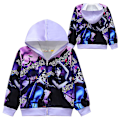 Miniatyrbillede 2 af 4: 4-9 år Børn Wednesday Addams Trykt Hætte Langærmet Jakke Zip Up Casual Frakke Gaver Purple 7-8 Years