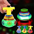Miniatyrbilde 1 av 5: 3-pak Lysende Blinkende Spinn Topper for Barn - Magisk Blinkende Musikk Gyro Spinn Topp Gyroskop Morsomme UFO LED Lysende Leke