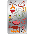 Miniatyrbild 1 av 5: BBQ Tema Metall Schabloner Rostfritt Stål Målningsschabloner för Träsnideri Ritningar och Träbränning Gravyr