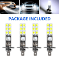 Miniatyrbilde 4 av 5: 4X H1 6000K Super White LED Hovedlyspærer Kit Tåkelys