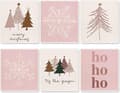 6-pack Jul-Boho Svenska Disktrasor Rosa Julgran Snöflinga Kökshanddukar