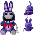 Pikkukuva 1 / 3: DJKDJL 11\" Kuihtunut violetti Bonnie Freddy pehmolelut, Five Night at Freddy's FNAF pehmolelut täytetyt nuket, FNAF Security Breach pehmolelu T