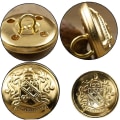 Miniatyrbillede 4 af 4: Messing Blazer Knapper Sæt 25mm 3d Vintage Guld Knapper til Blazers (Guld 50 Stykker)