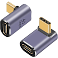 Miniatyrbild 1 av 5: USB C 90 graders adapter för USB 4 kabeladapter, 40 Gbps USB C-adapter, 2-pack UP vinkel typ C-förlängare 8k videovisning