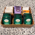 Miniatyrbild 3 av 5: Rattan te-påshållare, kaffe/sockerpåseorganisatör, vävd delad