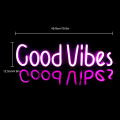 Miniatyrbild 3 av 5: Good Vibes - Good Vibes Rosa Neon Skyltar - För Sovrum, Bar, Pub,