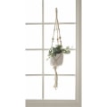 Miniatyrbild 2 av 5: Macrame växt hängare dekoration växt hållare inomhus eller utomhus beige bomullsrep med träpärlor skandinavisk design