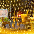 Miniatyrbild 4 av 5: Utomhus-inomhus LED-nät ljusslingor 1,5*1,5 meter 120 lampor med ljussvanskontakt för inomhus utomhus trädgård bröllop