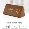 Miniatyrbild 4 av 5: Träväckarklocka, Trä LED Digital Väckarklocka, Trä Digital Bordsur