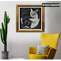 Miniatyrbild 2 av 5: 5D Diamantmålningssatser för vuxna Svartvit katt, DIY Art
