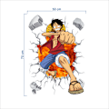 Miniatyrbild 2 av 2: 3D One Piece Luffy självhäftande väggdekaler pojkrum graffi