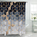 Miniatyrbild 3 av 3: 1 st blå gradient duschdraperi set modern geometrisk duschdraperi set G
