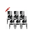 Miniatyrbild 1 av 3: Stolskydd 6 stycken universal, stolskydd stretch modern, stolskydd gungstolar (svart geometri, 6 stycken) universell storlek