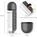 Miniatyrbild 3 av 5: 600ml 2 i 1 Daglig pillerask Vattenflaska Resepiller Organizer D