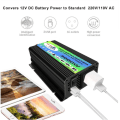 Miniatyrbild 5 av 5: Toppkraft 3000W Modifierad Sinusvågsväxelriktare DC 12V till AC 220V Högfrekvensomvandlare, Svart