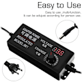 Miniatyrbild 3 av 5: AC/DC 9-24V 3A 72W Justerbar Strömadapter Adapter Universell Strömadapter för DC Motor Hastighetskontroll