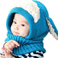 Miniatyrbild 5 av 5: Koreansk vintervalpsformad en-delad ullbabycape varm sjal Bab