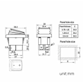 Miniatyrbild 2 av 5: Rocker Switch [2st] På/Av Rocker Switch 4 Terminaler Rött Ljus 16A 250VAC