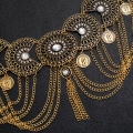 Miniatyrbild 2 av 4: Boho Coin Belly Chain Rhinestone Midjekedjor Dans Sommar Kropp J