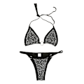 Miniatyrbild 1 av 5: Kvinnors glänsande bikini mikro sexig string tvådelad baddräkt