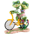 Miniatyrbild 1 av 4: Trädgårdsdekoration av hartsgroda, roligt hartspar med cykelhantverk