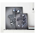 Miniatyrbild 4 av 4: 3D-effekt väggkonst abstrakt metallsculptur modern canvasmålning