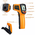 Miniatyrbild 4 av 5: Laser Infraröd Termometer Digital Pistol -50-600°C，Gul