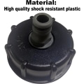 Miniatyrbild 3 av 5: 2 st IBC-behållarelock, anslutnings-/nippelplugg, 1/2\" utloppsdiameter, 60 mm inloppsdiameter för IBC-tonventil - Svart